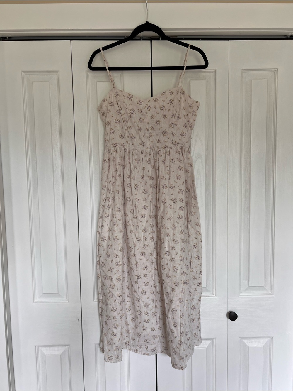 H&M Vintage Style Linen Blend Midi Dress